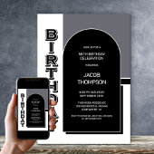 Modern Birthday Black Arch Party Kaart