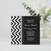 Modern Birthday Black White Chevron Stripe Kaart (Staand voorkant)
