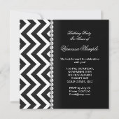 Modern Birthday Black White Chevron Stripe Kaart (Voorkant)