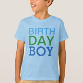 Modern Birthday Boy Navy Blue Custom Age Number T-shirt (Voorkant)