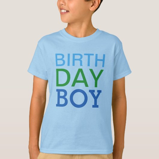 Modern Birthday Boy Navy Blue Custom Age Number T-shirt (Voorkant)