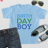 Modern Birthday Boy Navy Blue Custom Age Number T-shirt