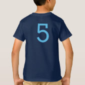 Modern Birthday Boy Navy Blue Name Age Number T-shirt (Achterkant)