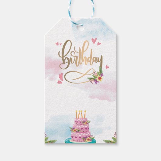 Modern Birthday Cadeaulabel (Voorkant)