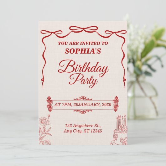 Modern Birthday Card Template Editable & Printable Kaart (Staand voorkant)