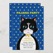 Modern Birthday Cat Pajama Kaart (Voorkant / Achterkant)