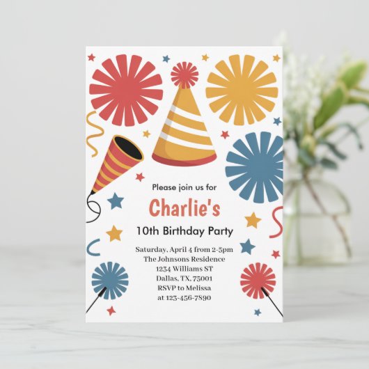 Modern Birthday Confetti Fun  Kaart (Staand voorkant)