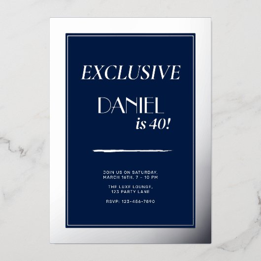 Modern Birthday Custom Magazine Hoesje, Portret Folie Uitnodiging (Voorkant)