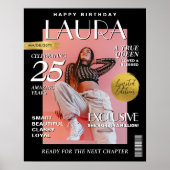 Modern Birthday Custom Magazine Hoesje, Portret Poster (Voorkant)