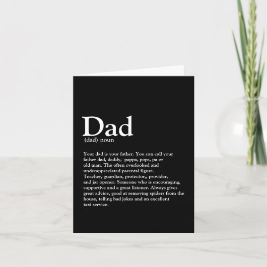 Modern Birthday Dad definition trendy typography Kaart (Voorkant)