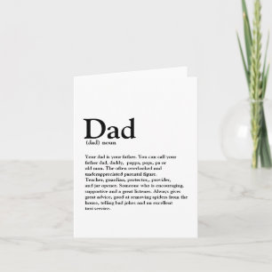 Modern Birthday Dad definition trendy typography Kaart