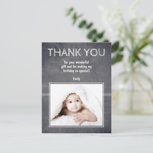 Modern Birthday Dank u voor de fotokaart voor kind Briefkaart (Staand voorkant)