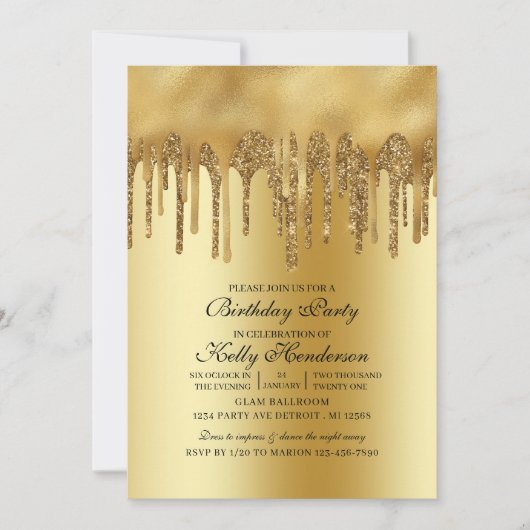 Modern Birthday Driving Gold-gepersonaliseerd Kaart (Voorkant)