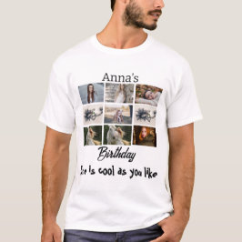 Modern Birthday, gepersonaliseerd 9 Foto Collage T-shirt