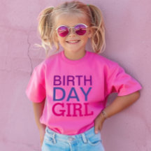 Modern Birthday Girl Hot Pink Aangepast leeftijdsn