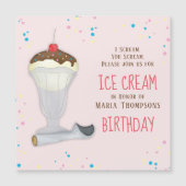 Modern Birthday Ice Cream Whimsical Magnet (Voorkant)