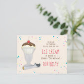 Modern Birthday Ice Cream Whimsical Sprinkles Briefkaart (Staand voorkant)