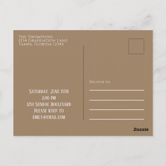 Modern Birthday Ice Cream Whimsical Sprinkles Briefkaart (Achterkant)