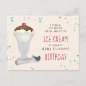 Modern Birthday Ice Cream Whimsical Sprinkles Briefkaart (Voorkant)