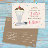 Modern Birthday Ice Cream Whimsical Sprinkles Briefkaart