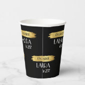 Modern Birthday Magazine Hoesje Zwart Goud Papieren Bekers (Rechts)