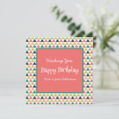Modern Birthday Oranje Blauwgroen Geometric White  (Staand voorkant)