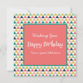 Modern Birthday Oranje Blauwgroen Geometric White  (Voorkant)