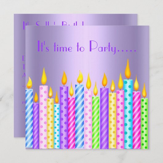 MODERN BIRTHDAY PARTIJ VIA MUMSBUBSNGRUBS KAART (Voorkant / Achterkant)