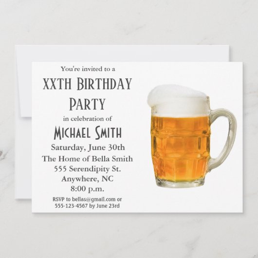 Modern Birthday Party Beer Cheers Kaart (Voorkant)