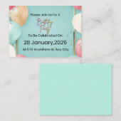  Modern Birthday Party Invitation || Customizable  Informatiekaartje (Voorkant / Achterkant)