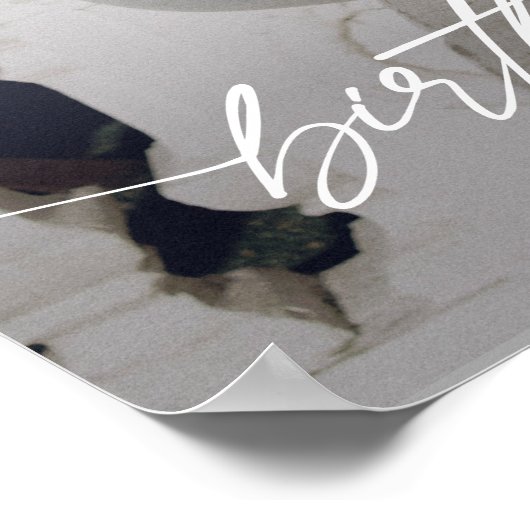 Modern Birthday Party Photo Welcome Elegant Script Poster (Hoek)