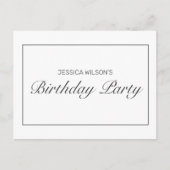 Modern Birthday Party RSVP Invitation Briefkaart (Voorkant)