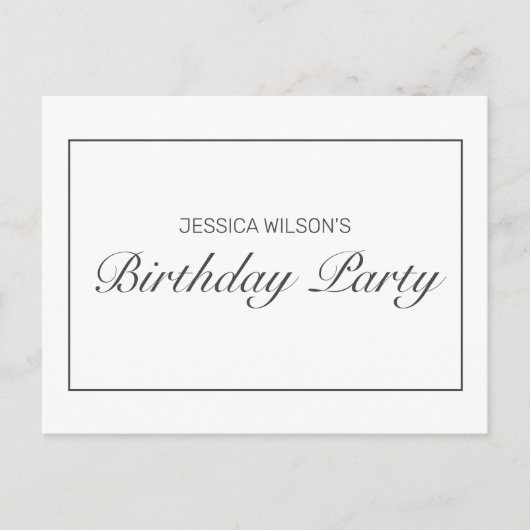Modern Birthday Party RSVP Invitation Briefkaart (Voorkant)