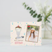 Modern Birthday Photo Ice Cream Sprinkles Cute Briefkaart (Staand voorkant)
