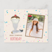 Modern Birthday Photo Ice Cream Sprinkles Cute Briefkaart (Voorkant)