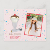 Modern Birthday Photo Ice Cream Sprinkles Cute Briefkaart (Voorkant)