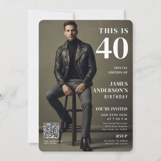 Modern Birthday Photo Magazine Cover Custom Card Kaart (Voorkant)