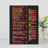 Modern Birthday Red Gold Black Grunge LARGE Kaart (Staand voorkant)