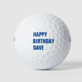 Modern Birthday Voeg Golfer-naam toe Golfballen (Voorkant)