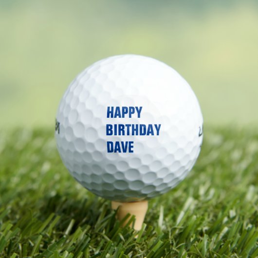 Modern Birthday Voeg Golfer-naam toe Golfballen (Insitu Shirt)