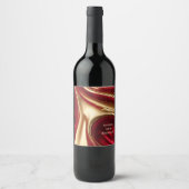 Modern Birthday Wine Label- Rood en Goud- Wijn Etiket (Voorkant)
