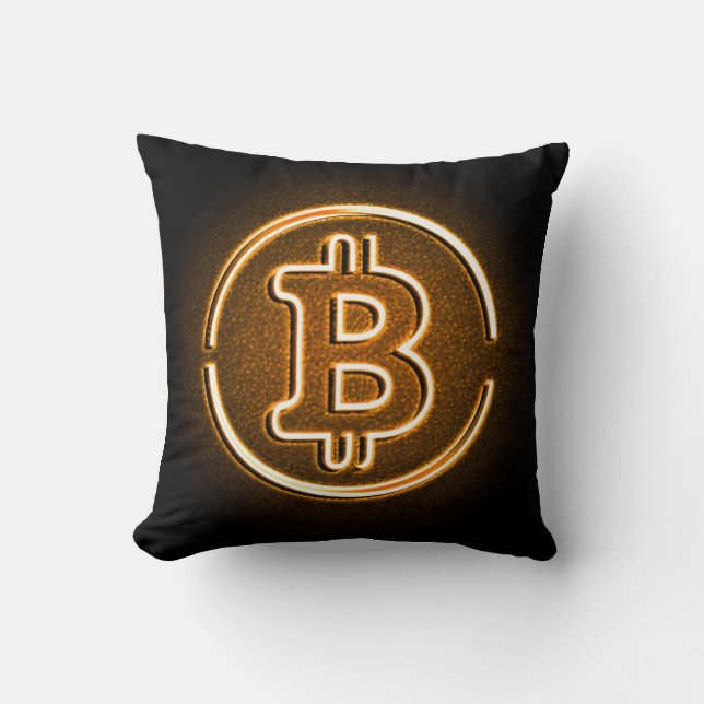 Modern Bitcoin kussen cadeau voor handelaar (Voorkant)