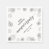 Modern Black 10th Wedding Jubileum Party Napkin Servet (Voorkant)