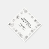 Modern Black 10th Wedding Jubileum Party Servet (Hoek)