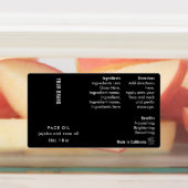 Modern Black 1oz 30ml Skincare Bottle Waterproof Labels (Aangebracht)