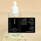 Modern Black 1oz 30ml Skincare Bottle Waterproof Labels