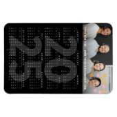 Modern Black 2023 Calendar Simple Holiday Foto Magneet (Horizontaal)