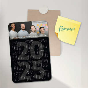 Modern Black 2023 Calendar Simple Holiday Foto Magneet