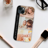 Modern Black 3 Photo Collage voor opa Case-Mate iPhone Case