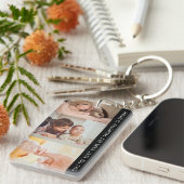 Modern Black 3 Photo Collage voor opa Sleutelhanger (Voorkant Rechts)